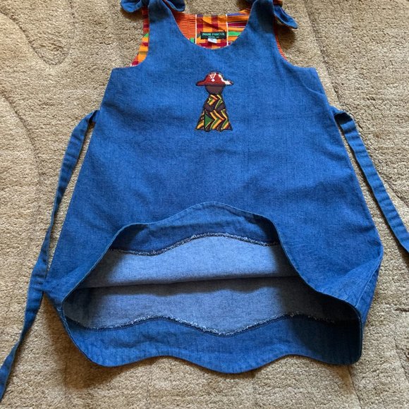 Imani Pamoja Shoulder Tie & Scalloped Hem Denim Dress - NWOT - Picture 3 of 4